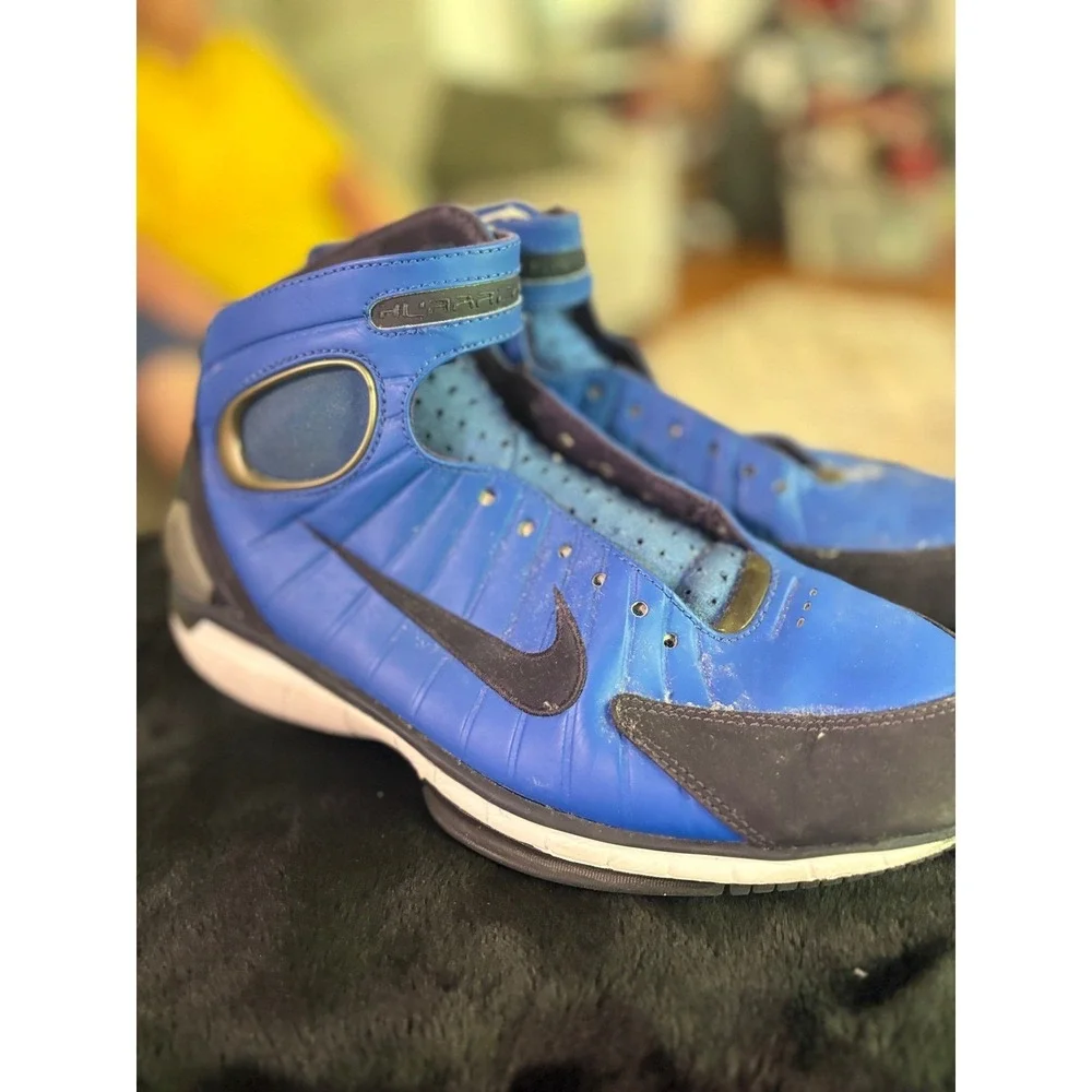 Nike Air Zoom Huarache 2K4 Mens Blue Black Basketball Shoes 511425-400 Size 9.5